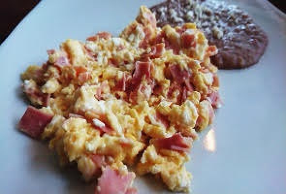Eggs with ham or bacon